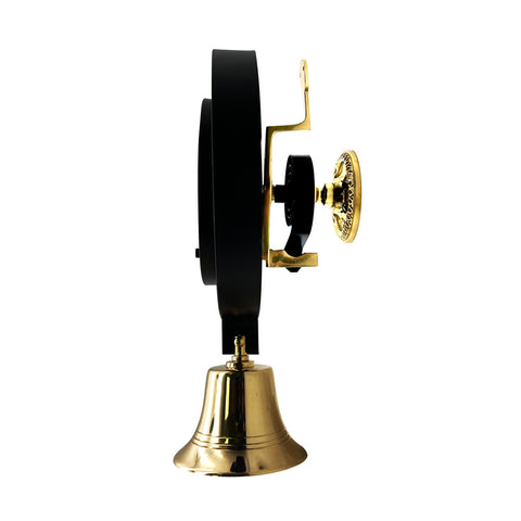 Traditional Butlers Bell & Shaped Brass/Black Pull With Nylon Cord