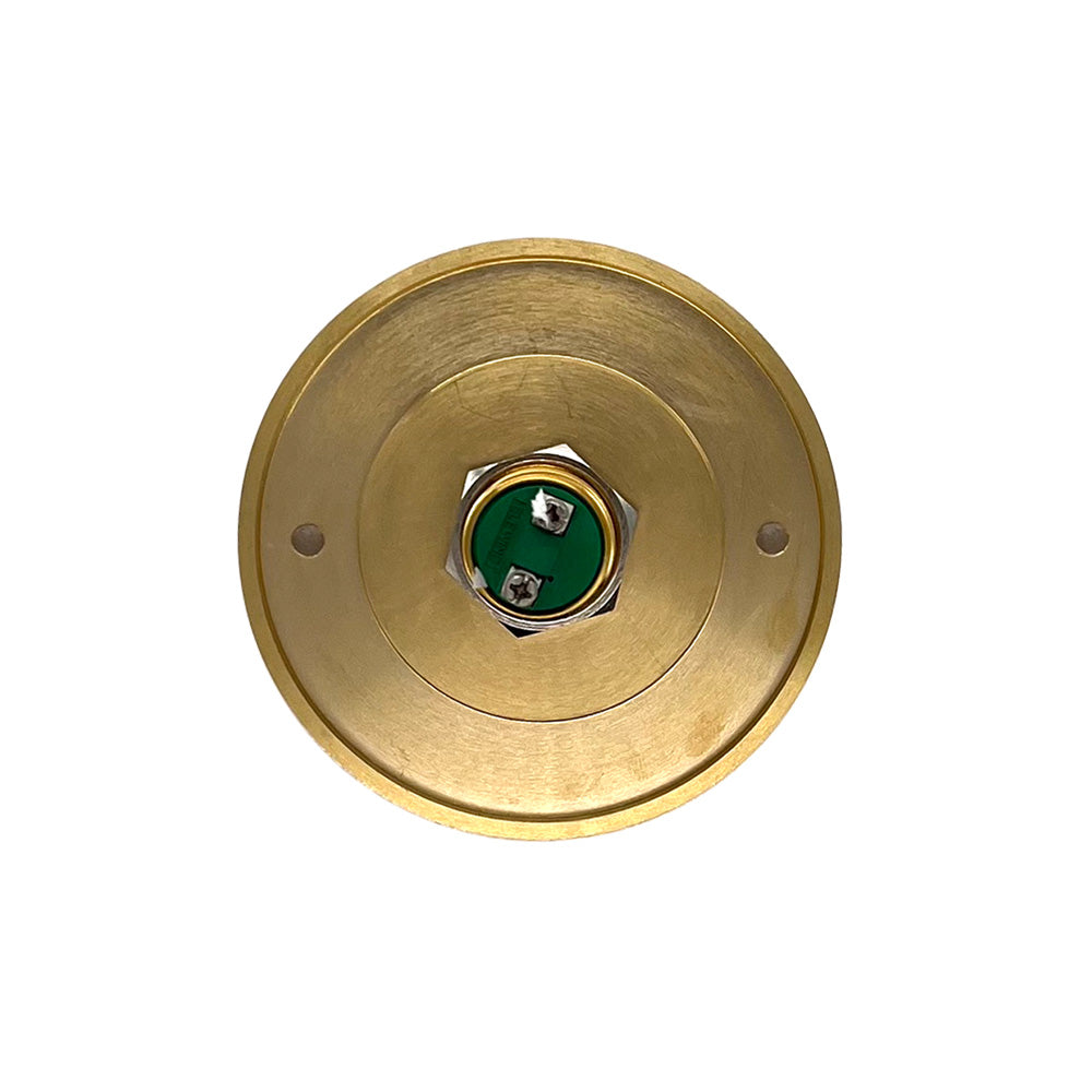 Wired Flush Fitting Doorbell Push Button, 76mm, in Brass with porcelai