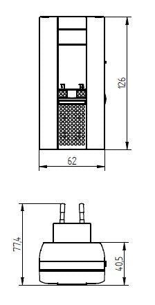 Grothe Mistral 400M, Plug-in Wireless Doorbell Chime Kit with Surface mounted modern white with chrome bell push button