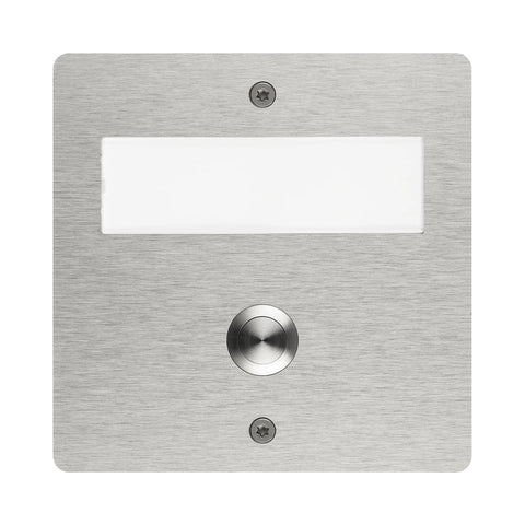 Grothe Mistral 400M, Plug-in Wireless Doorbell Chime Kit with Surface mounted modern Stainless steel bell push button