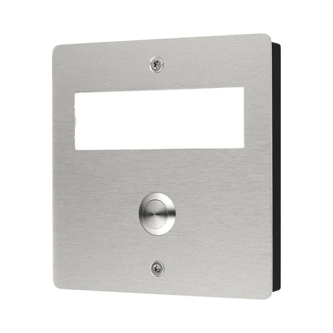 Grothe Mistral Wireless Door Bell Push Plate - Surface mounted Stainless steel/ aluminum look