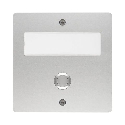 Grothe Mistral 400M, Plug-in Wireless Doorbell Chime Kit with Surface mounted modern Polished Aluminium bell push button