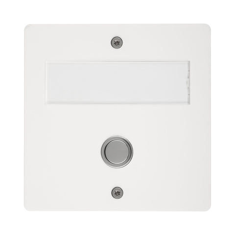 Grothe Mistral 400M, Plug-in Wireless Doorbell Chime Kit with Surface mounted modern white with chrome bell push button