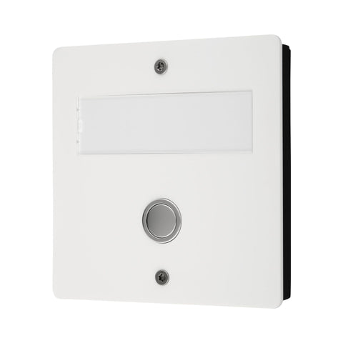 Grothe Mistral 400M, Plug-in Wireless Doorbell Chime Kit with Surface mounted modern white with chrome bell push button