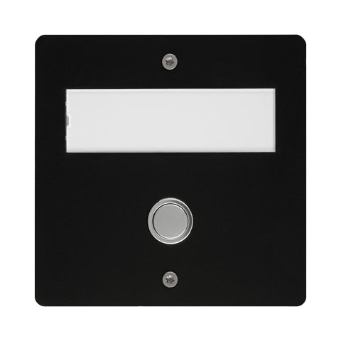 Grothe Mistral Wireless Door Bell Push Plate - Surface mounted Black plastic look