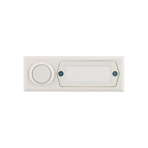 Grothe Wired Surface Mount Door Bell Push, White with Name Plate for commercial or flat entry use