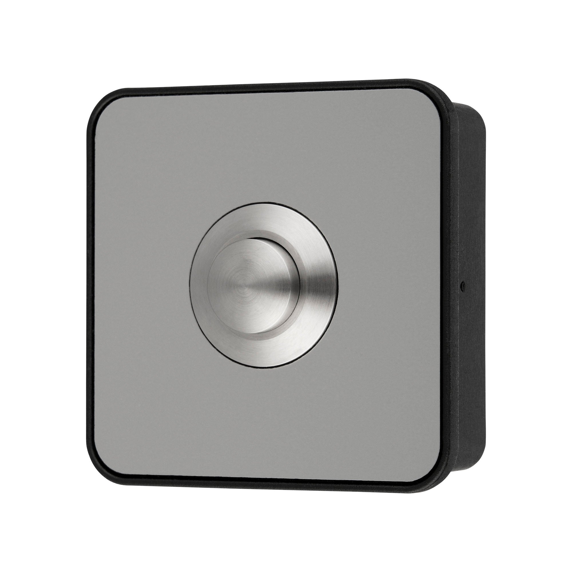 Grothe Wired Modern Door Bell Push button, stainless steel look with a