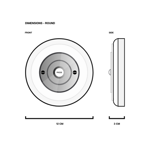 Traditional Wireless Doorbell - Vintage Style Round Mahogany Wooden Plinth and VISITORS Chrome Door Bell Push