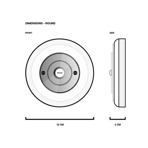 Traditional Wireless Doorbell - Vintage Style Round Honey Oak Wooden Plinth and Chrome Door Bell Push