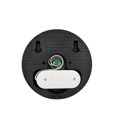 Traditional Wireless Doorbell - Vintage Style Round Black Ash Wooden Plinth and Antique Brass Door Bell Push