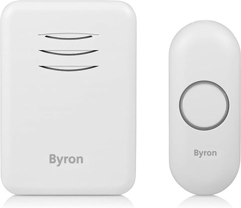 Byron Wireless Plug In Doorbell Set, 150m Range, 16 Melodies, White. DBY-22312UK
