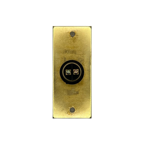 Flat plate Victorian Bell Push. flush mounted 76mm x 32mm - Brass with Brass push button PRI-PB749