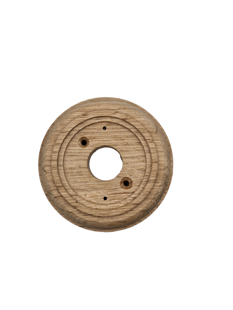 Natural Round Oak Wooden Plinth for 63mm wired door bell push Plates
