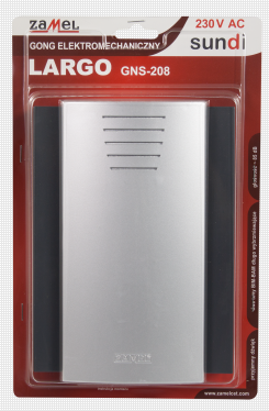 Zamel Wired Wall Mounted Mechanical Doorbell with internal transformer, Black + Silver GNW-208
