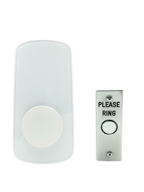 Uni-Com illuminating wireless portable door chime with wireless chrome