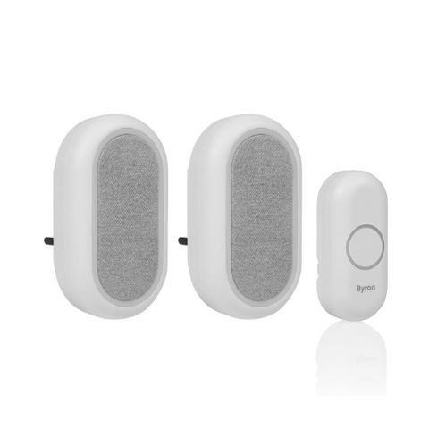 Byron premium extra loud Wireless Twin Plugin Doorbell kit DBY-23562BSTw