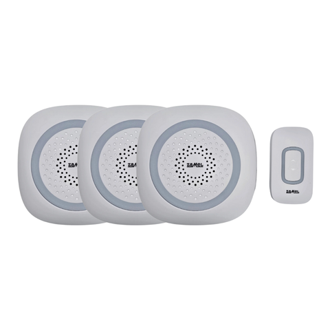 Zamel Wireless Portable Battery Operated Long Range White Chime Unit Kit - ST-420WTr