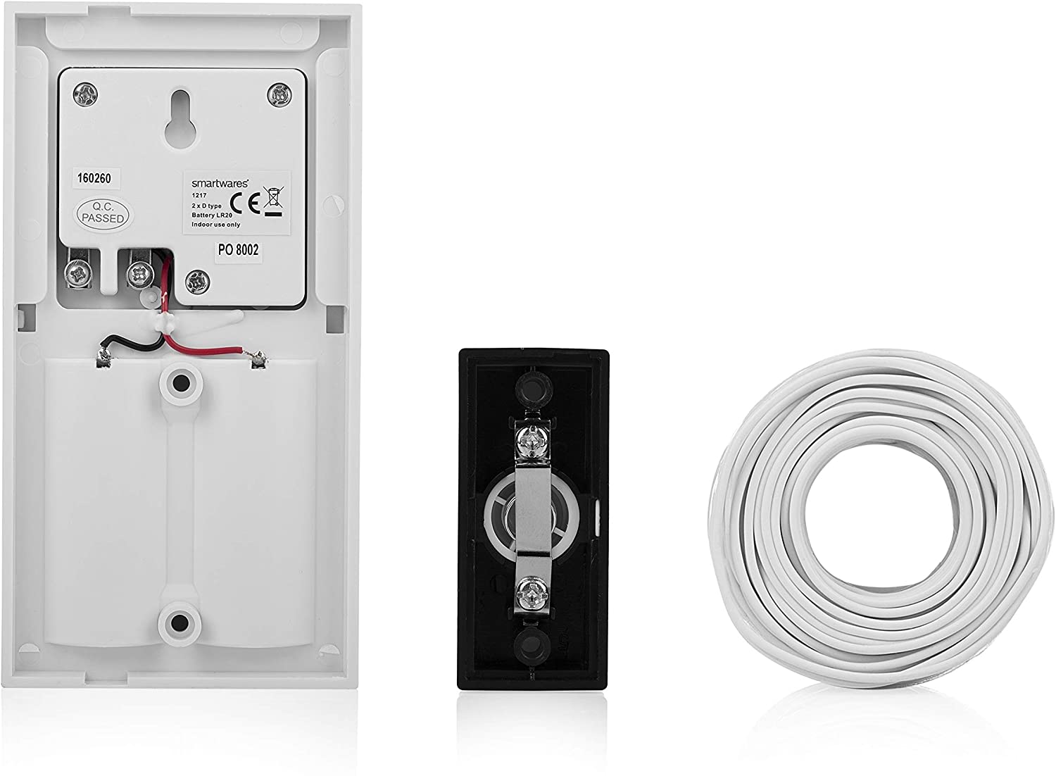 Byron Wired Door Chime Set, Door Chime, Push Bell & Bell Wire, Classic