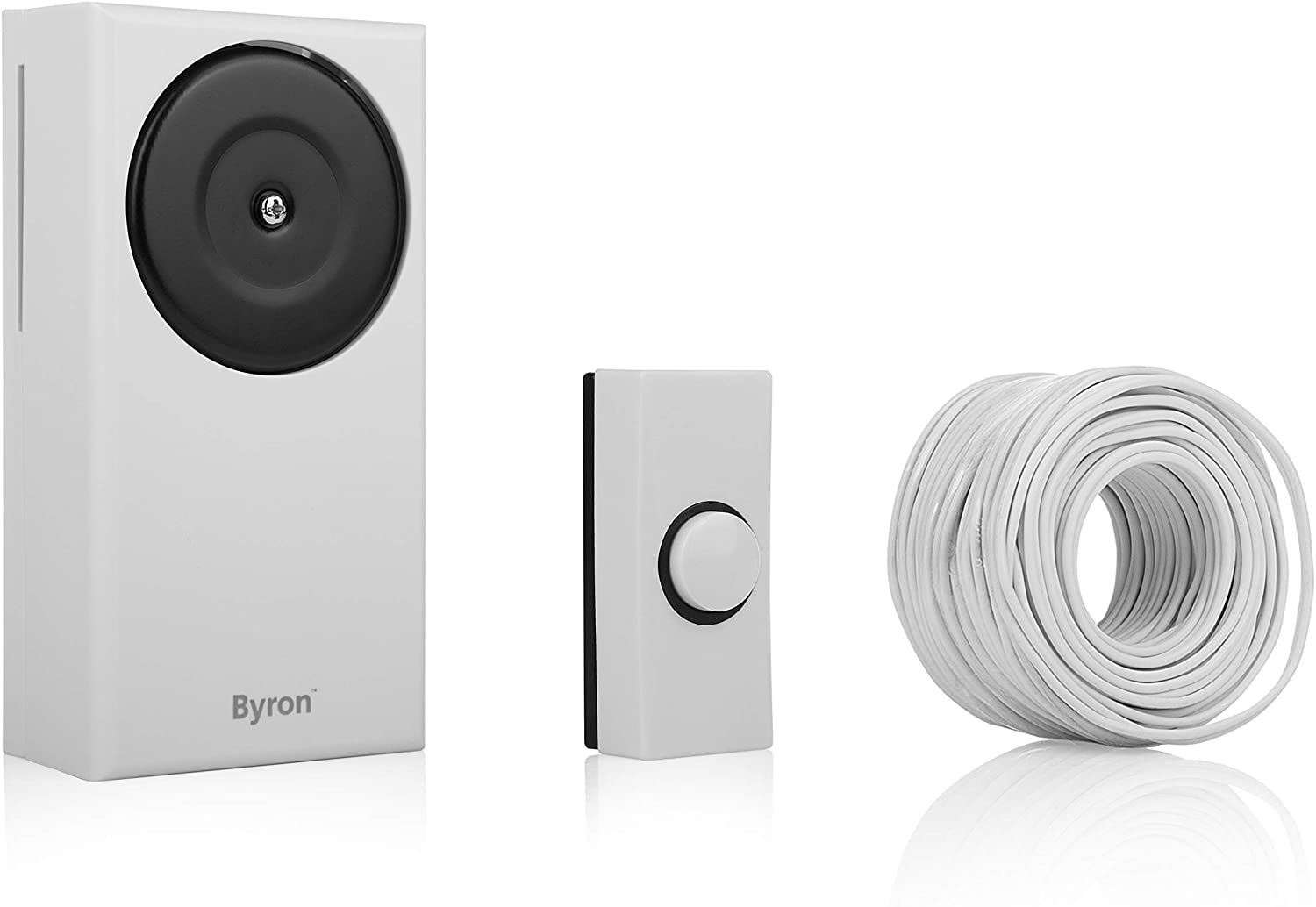 Byron Wired Door Chime Set, Door Chime, Push Bell & Bell Wire, Classic
