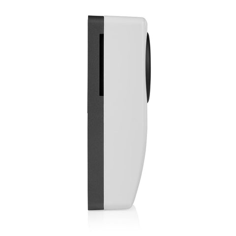 Wired Wall Mounted Battery Doorbell Unit With Byron Bell Wire And Byron Wired Bell Push in Brushed Nickel - 1219/BY7200/BY2204Bn