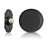 Windup Mechanical Doorbell, Matt Black, Black Button with White Press
