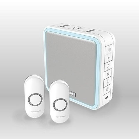 Honeywell Home Wireless Portable Front Door / Back Door Doorbell kit with Range Extender and Halo light