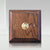 Varnished Tudor Oak Plinth, 105mm (4.1") square, with Brass Doorbell Push