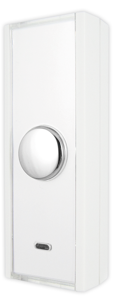 Uni-Com Door Push White with Chrome centre- UNI-10621