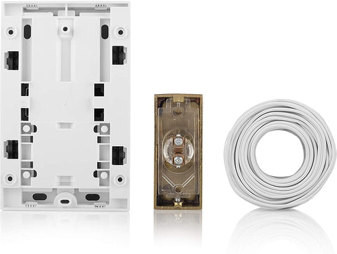 Byron 765 Wired Wall Mounted Battery Door Bell Chime Kit with Brass Bell Push and Bell Wire