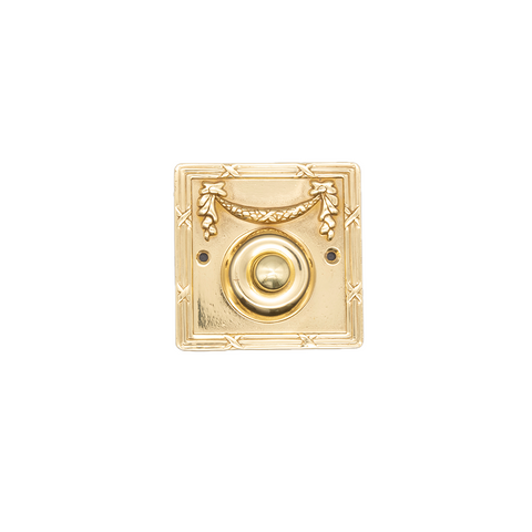 Traditional Square Byron Brass Bell Push