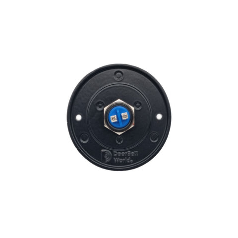 Traditional Wired Flush Fitting Doorbell Push Button, 76mm (3") diameter, in Matt Black