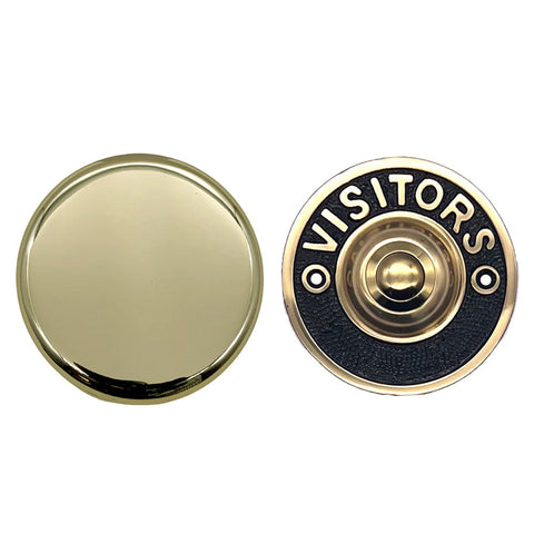 Brass Wind Up Mechanical Doorbell With Brass 'Visitors' Push Button