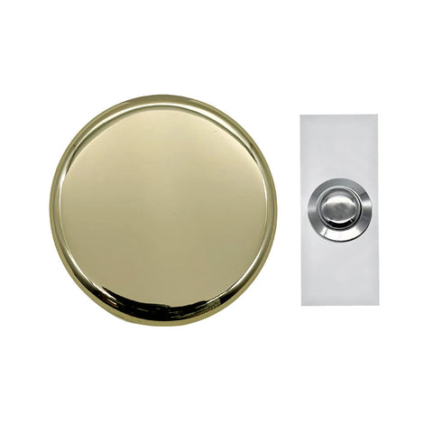 Doorbell World Brass Wind-Up Mechanical Doorbell with Chrome Push - DBW-5858Bs/2204Cr