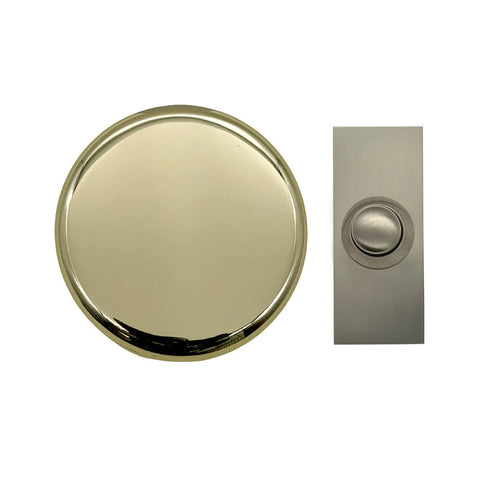 Doorbell World Brass Wind-Up Mechanical Doorbell with Brushed Nickel Push - DBW-5858Bs/2204Ni