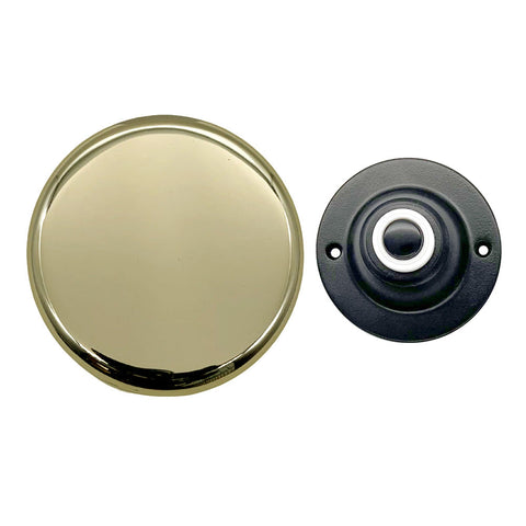 Brass Wind up Mechanical Doorbell, Black Round Push with white/ black Press button