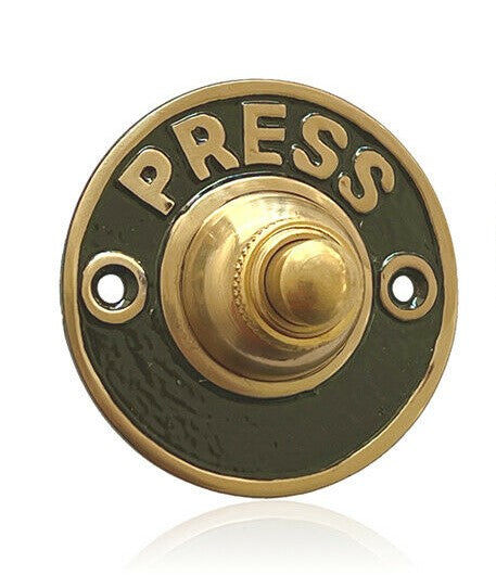 Wired Bell Push Brass and Black with Press 60mm - DBW-2207P1BsPress