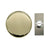 Brass Wind Up Mechanical Doorbell With Rectangular Brushed Nickel Push with 'Press' Centre