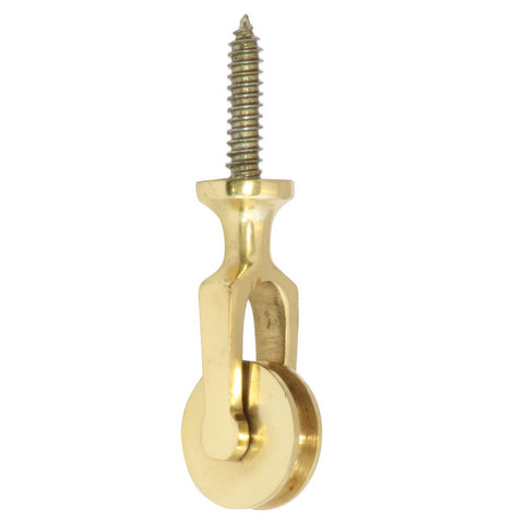 Butlers Bell Screw Pulley - Polished Brass