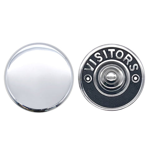 Chrome Wind Up Mechanical Doorbell With Chrome 'Visitors' Push Button