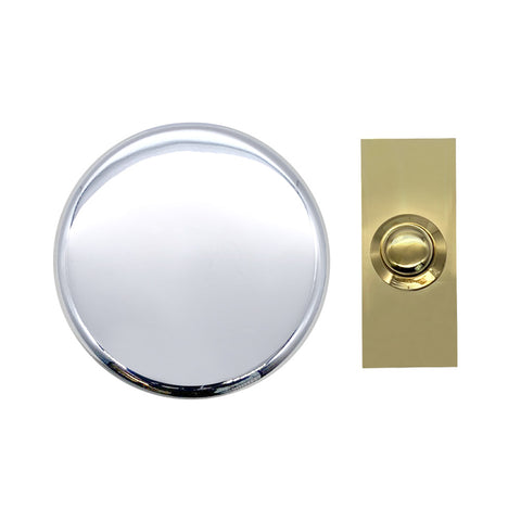 Doorbell World Chrome Wind-Up Mechanical Doorbell with Brass Push - DBW-5858Cr/2204Bs