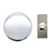 Chrome Wind Up Mechanical Doorbell With Rectangular Brushed Nickel Push with 'Press' Centre