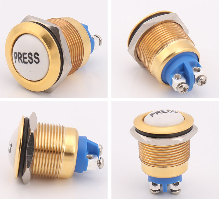 Prrss Bell Button Brass with White Press Bell Push Button (Centre Only) - DBW-19BsPo