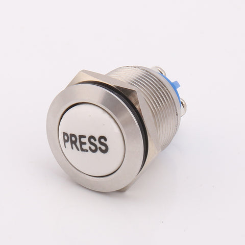 Chrome with White Press Bell Push Button (Centre Only) - DBW-19CrPo