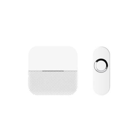 Doorbell World Wireless 150m Portable (Battery Powered) Chime unit with White Bell Push