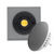 Modern Living Square Wireless Doorbell in Grey Ash and Black - Gold Centre