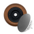 Modern Wireless Doorbell - Stylish Mahogany Round Wooden Plinth and Black Door Bell Push - Black PRESS Button