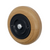 Modern Wireless Doorbell - Stylish Honey Round Wooden Plinth and Black Door Bell Push - Black PRESS Button