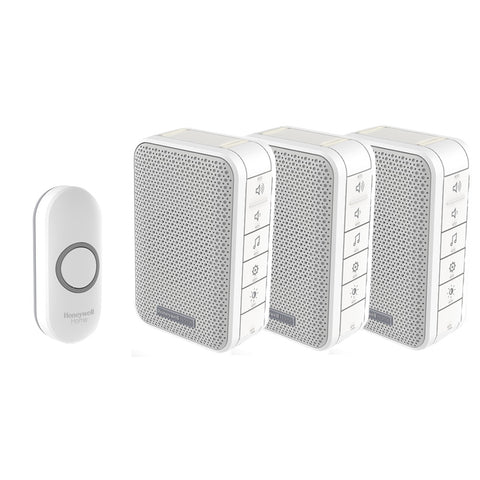 Honeywell Home Triple Kit 150m 3 Series wireless portable Doorbell - DC313NTr