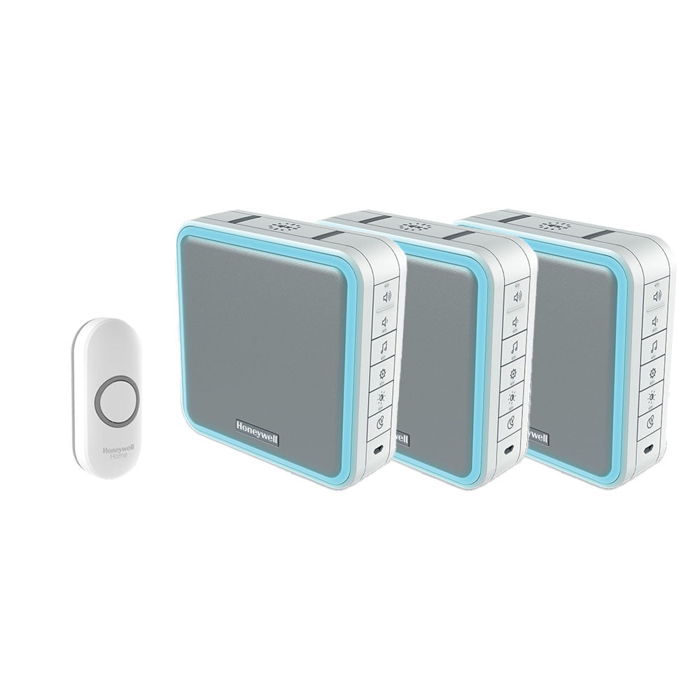 Honeywell Home 200m Wireless Triple Portable or Wall Mounted Doorbell