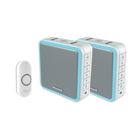 Honeywell Home 200m Wireless Twin Portable or Wall Mounted Doorbell chime kit - HW-DC915Tw